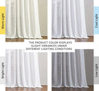 2 Panels 52x84 Inch White Linen Sheer Rod Pocket Back Tab Curtains