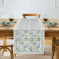16x90 Asparagus Green Cotton Hand Block Print Table Runner