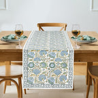 16x90 Asparagus Green Cotton Hand Block Print Table Runner