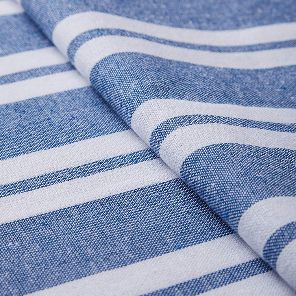13x36 Inch Franca Blue Striped Washable Cotton Table Runner