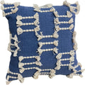 18x18 Inch Blue Tufted Modern Rustic Bohemian Square Throw Pillow Covers