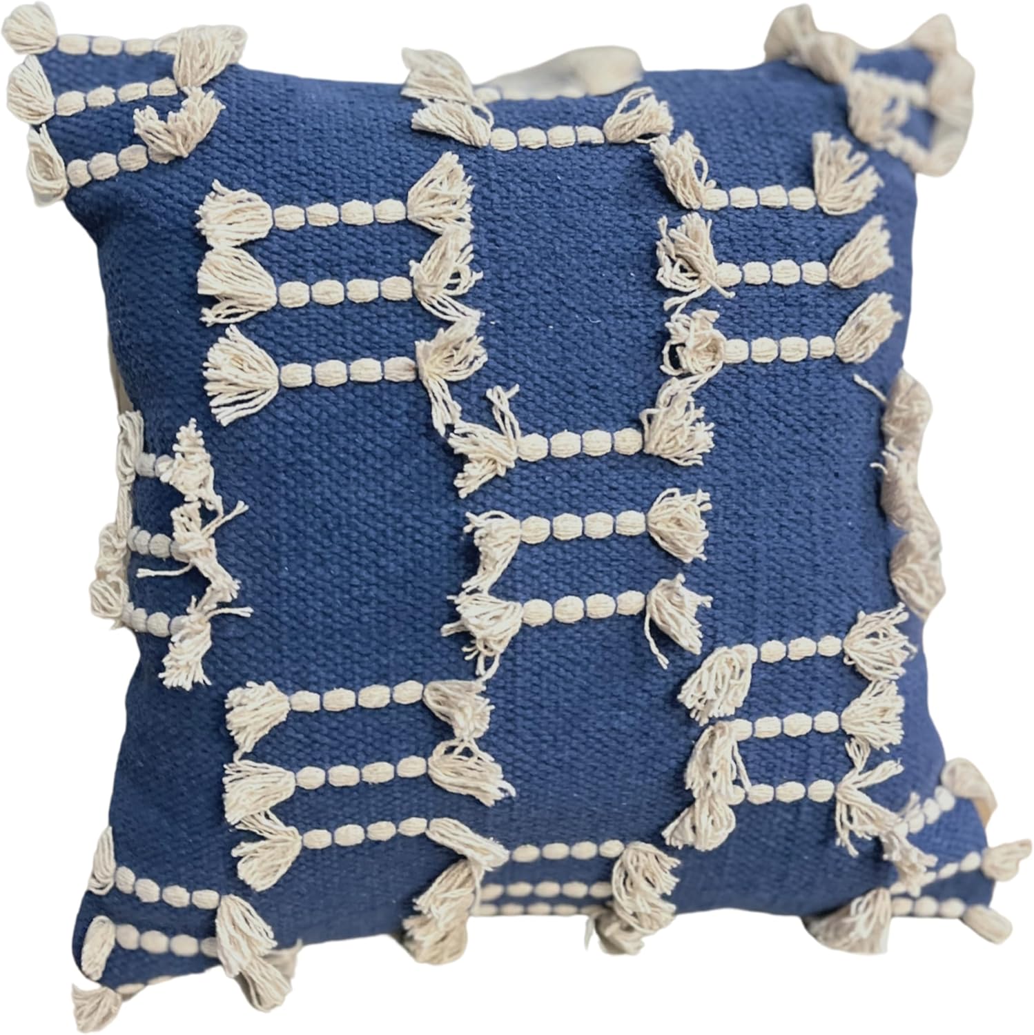 18x18 Inch Blue Tufted Modern Rustic Bohemian Square Throw Pillow Covers