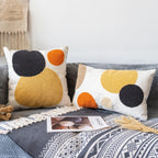 12x20 Inch Yellow Orange Tufted Abstract Boho Mid Century Lumbar Pillow Cover 1PC