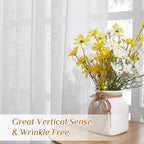 2 Panels 52x84 Inch White Linen Sheer Rod Pocket Back Tab Curtains