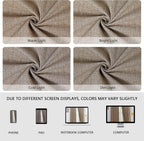2 Panels 52x84 Inch Beige Faux Linen Thermal 100% Blackout Back Tab Rod Pocket Curtains