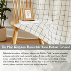 2 Panels 40x84 Inch Black White Buffalo Plaid Linen Grommet Light Filtering Farmhouse Curtains